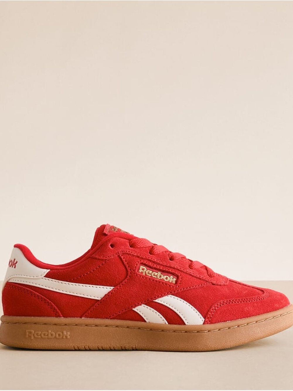 Reebok Red Suede Classic Sneakers with White Accents